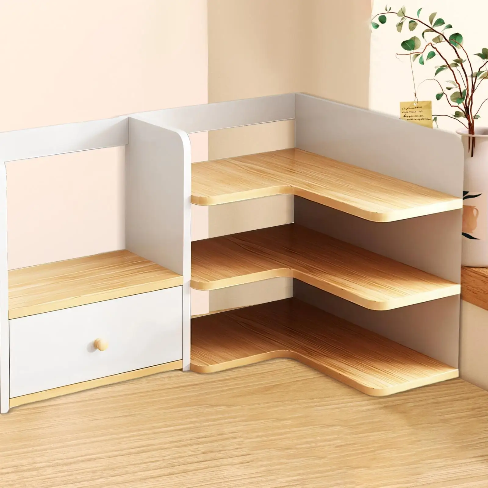 

Desktop Corner Bookshelf Tabletop Organizer for Living Room Dressing Table
