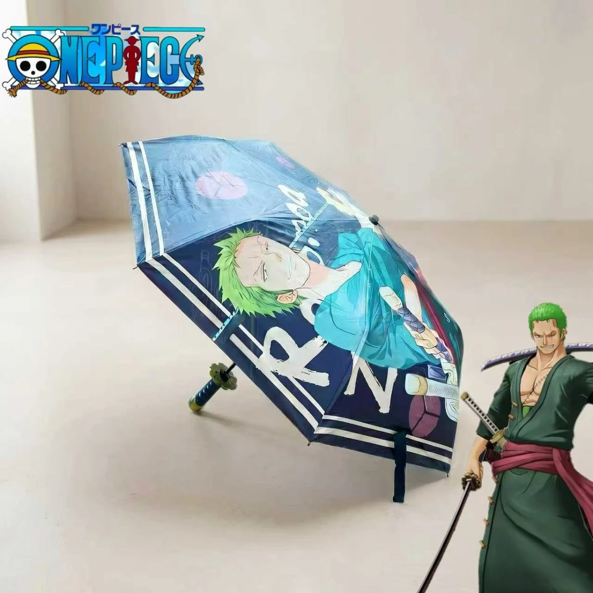 

One Piece Roronoa Zoro Foldable Portable Katana Handle Umbrella Waterproof UV Blocking Anime Parasol Cosplay Toy Gift Outdoor