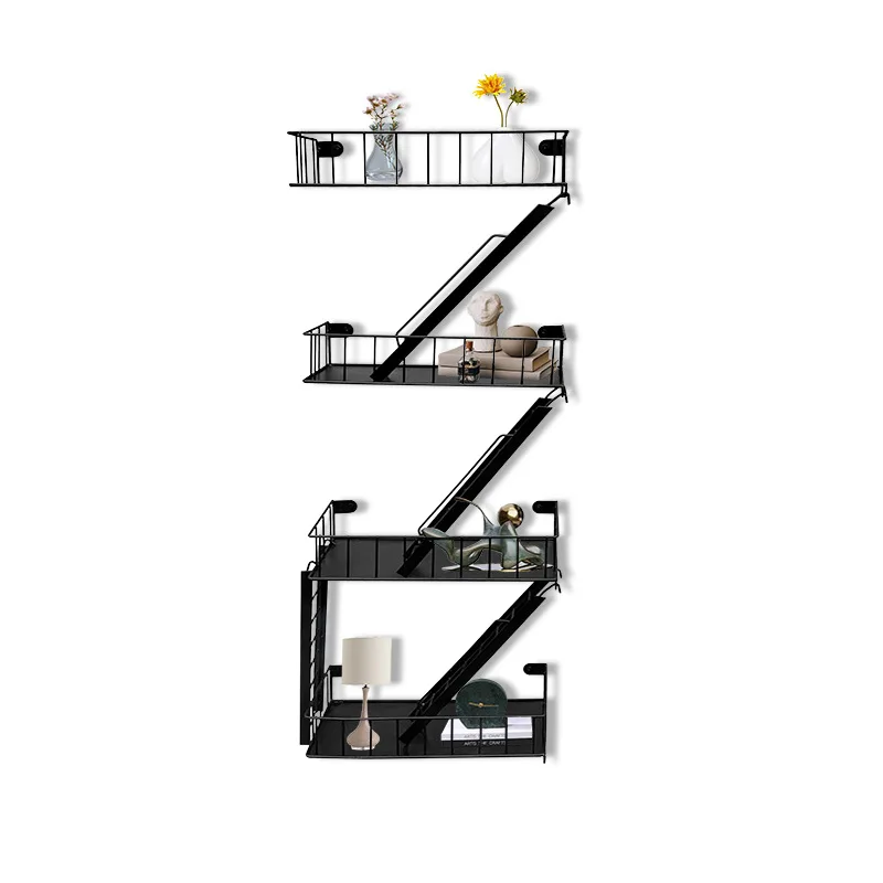 

4-Floor Household Bedroom Decorative Storage Rack, Wall-mounted Storage Ladder Installation, Storage Product Display Rack