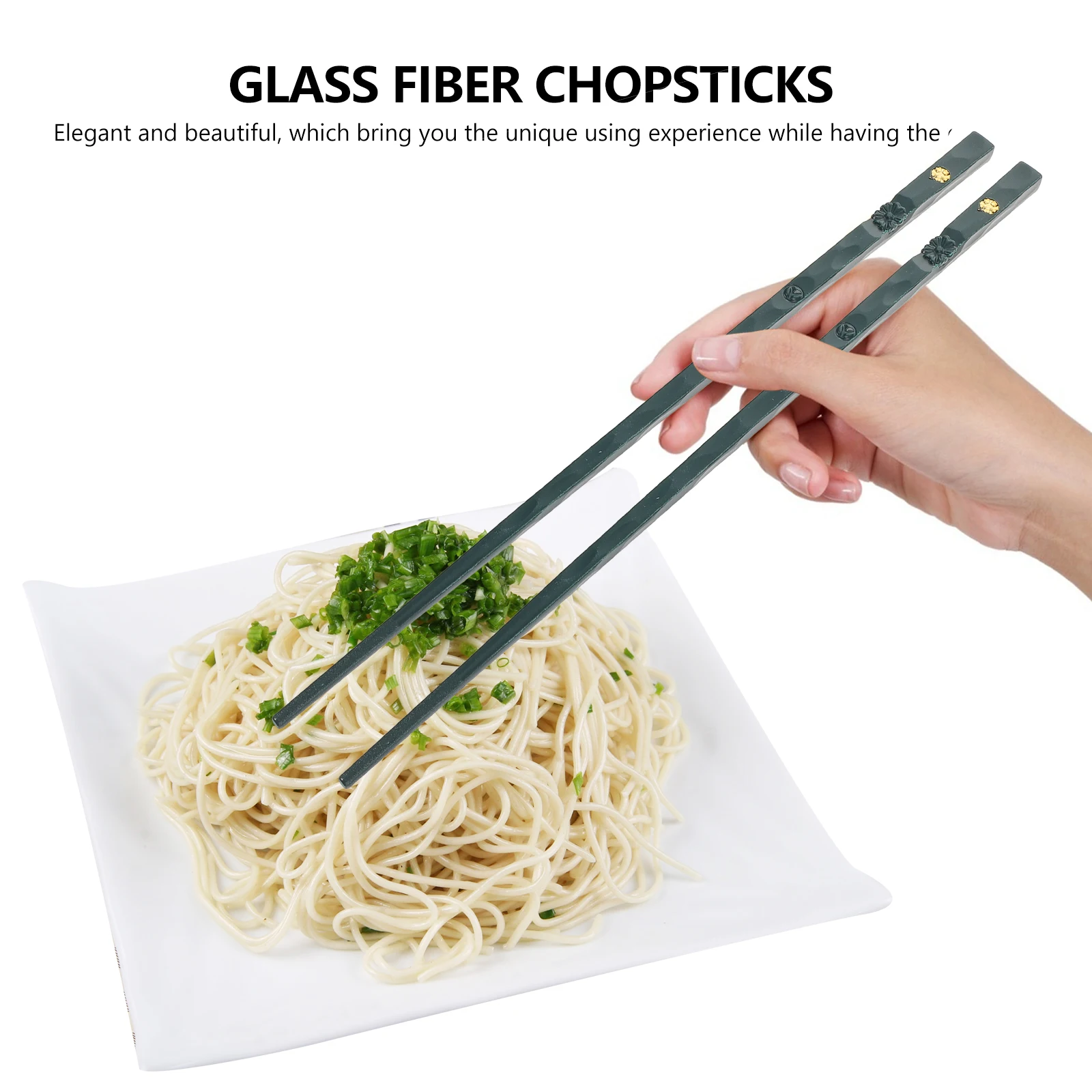 

8 Pairs Glass Fiber Chopsticks Reusable Heat Resistant Kitchen Hotel Tableware Easy Clean Family Travel Camping Festival