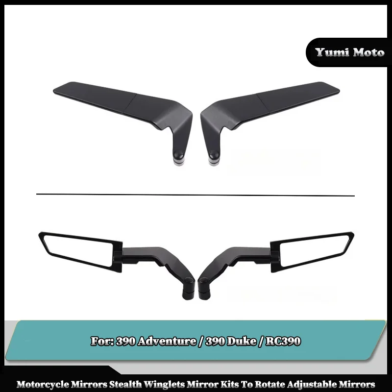 

Motorcycle Mirrors Stealth Winglets Mirror Kits To Rotate Adjustable Mirrors For KTM 390 Adventure / 390 Duke / RC390