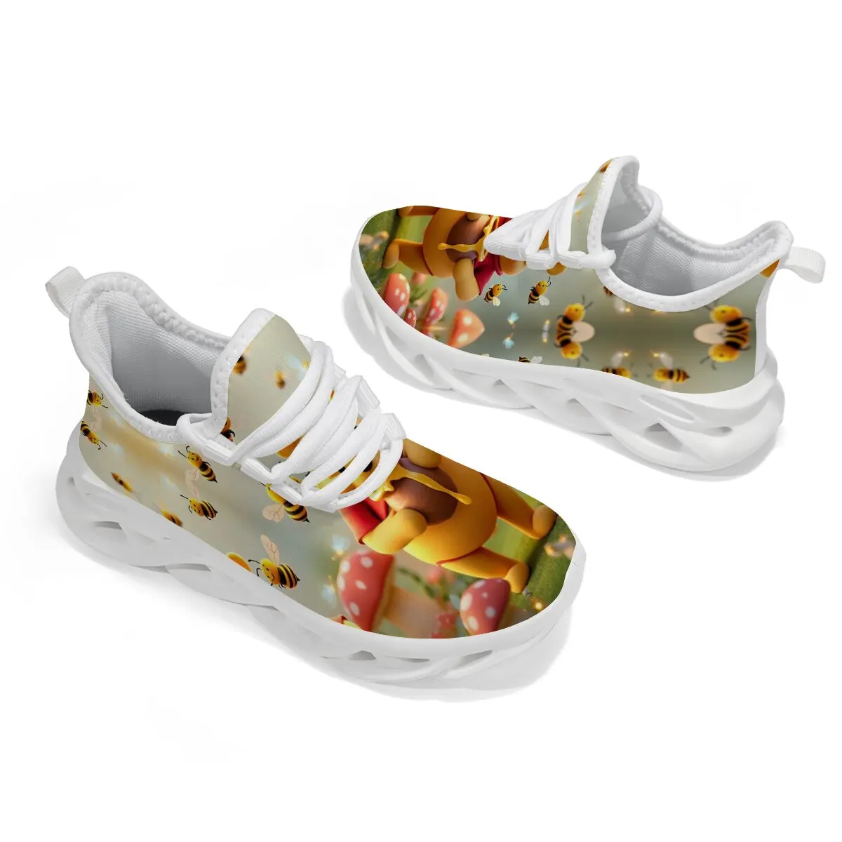 أحذية مسطحة للأطفال كاجوال بنعال ناعمة نسيج طائر للهالوين كارتون داكن ويني ذا بوه أحذية ديزني الرياضية