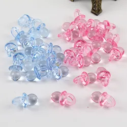 100Pcs Adorable Mini Acrylic Blue Pink Pacifier Nipple Confetti Gender Reveal Table Scatter for Baby Shower Birthday Party Decor