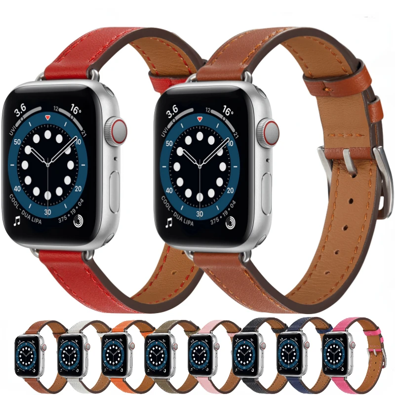 

Leather Strap For Apple watch band Ultra 49mm 8 7 45mm 41mm Sports Bracelet belt iWatch series 6 5 4 3 SE 44mm 42mm 40mm Correa