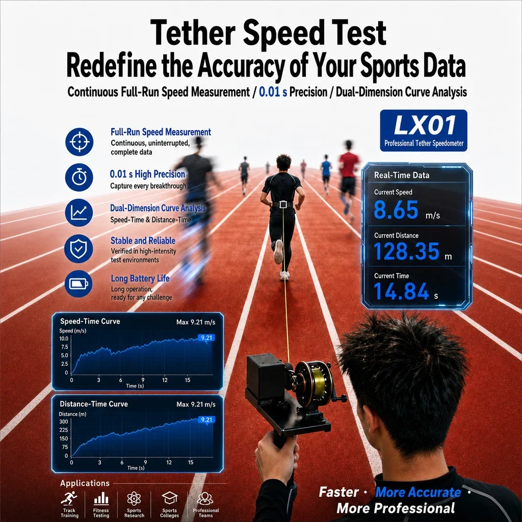 2026 quelingSprint Speed Measurement System with Cable Encoder Real Time Speed Tracking for Running Test and Sports Training