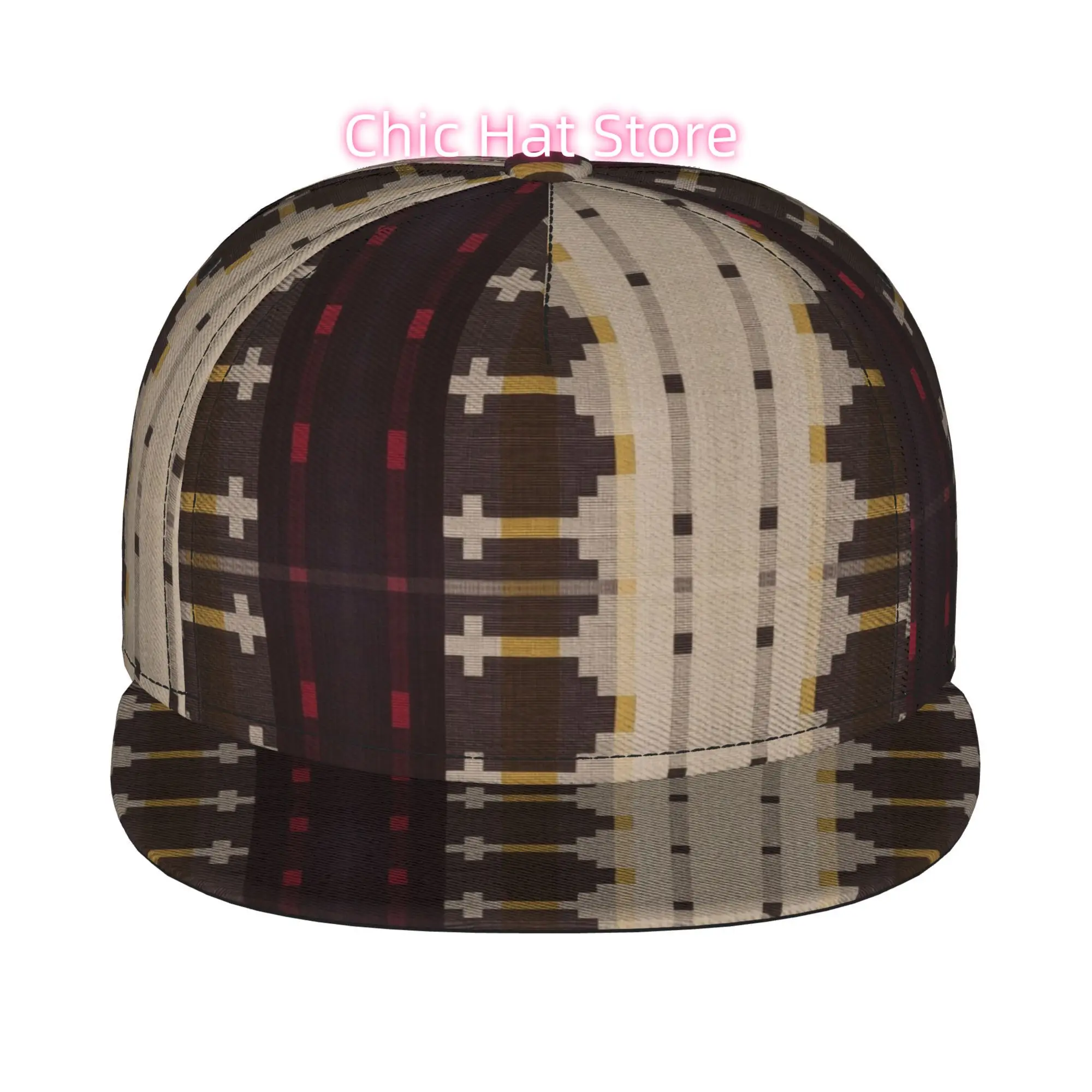 1pc Cross Step Geometry Baseball - Lightweight Flat-Brim Trucker Hat with Snap Closure, Suitable for Sports, Golf, Hip-Hop & Out