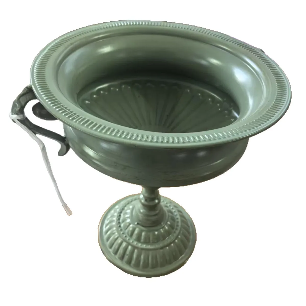 Vintage Green Iron Floor Flower Stand 37x30x34cm Trophy Shape Planter Rack for Potted Succulents Indoor Outdoor