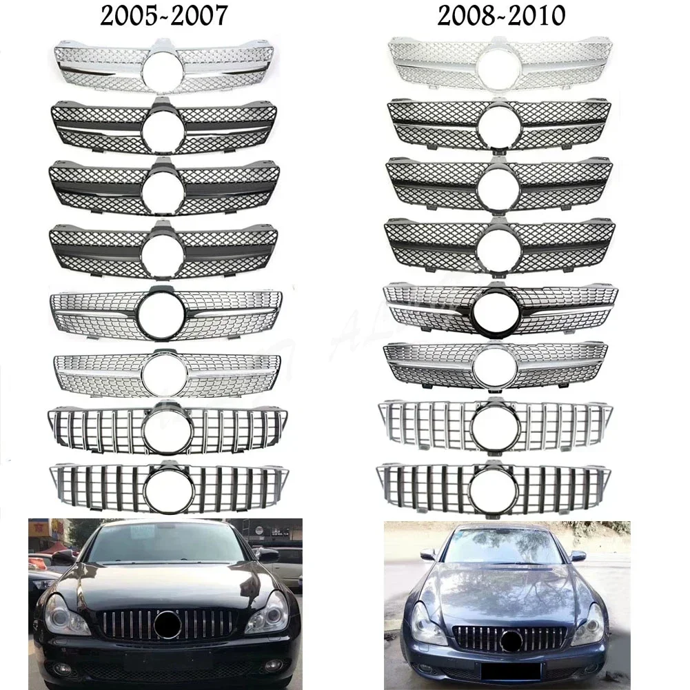 Car Front Racing Facelift Grilles Upper Billet Bumper For Mercedes Benz W219 CLS Class 2005 2006 2007 2008 2009 2010