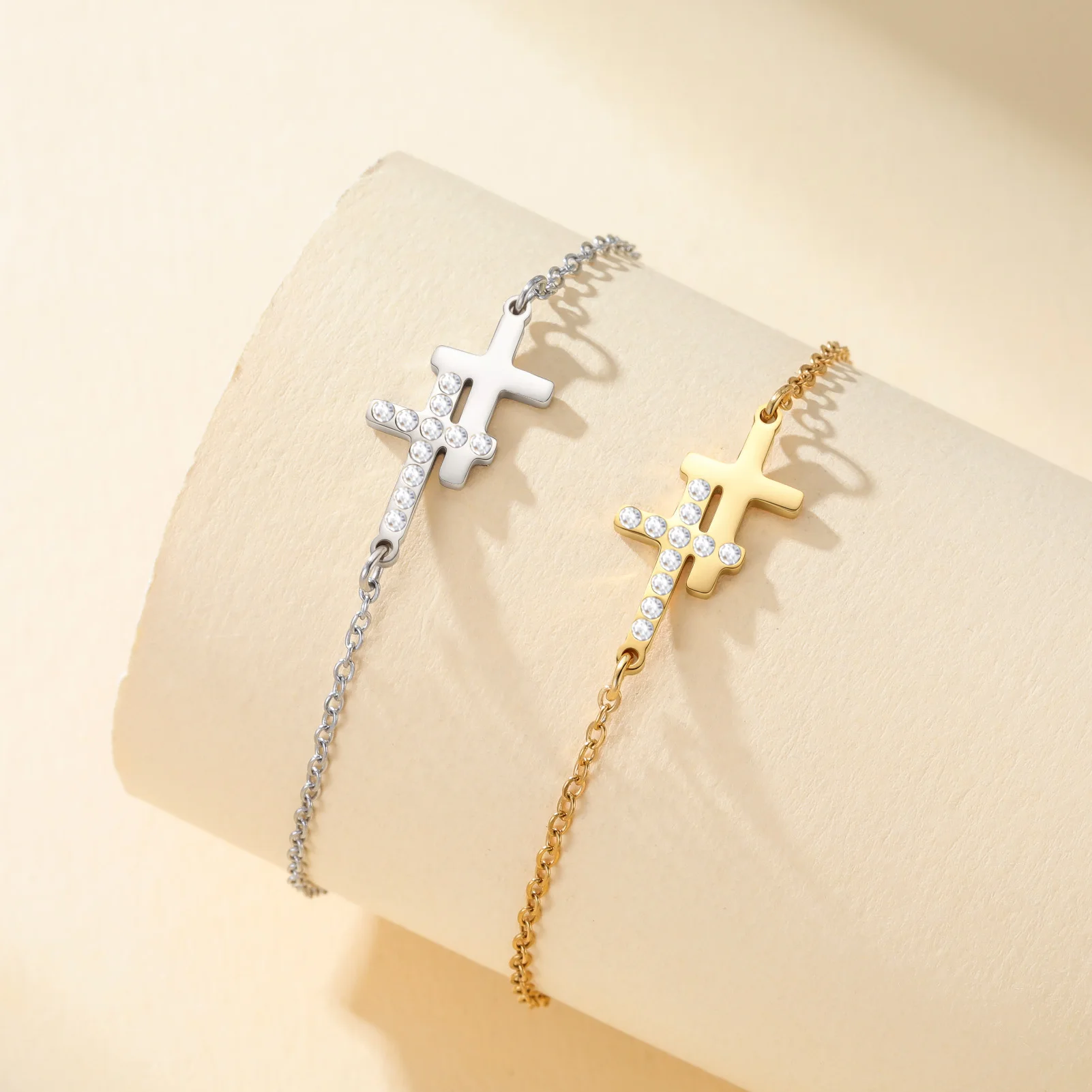 1pc Cross Zircon Stainless Steel Trendy Bracelet For Women Redemption Bless Amulet Christ Jesus Classic Jewelry