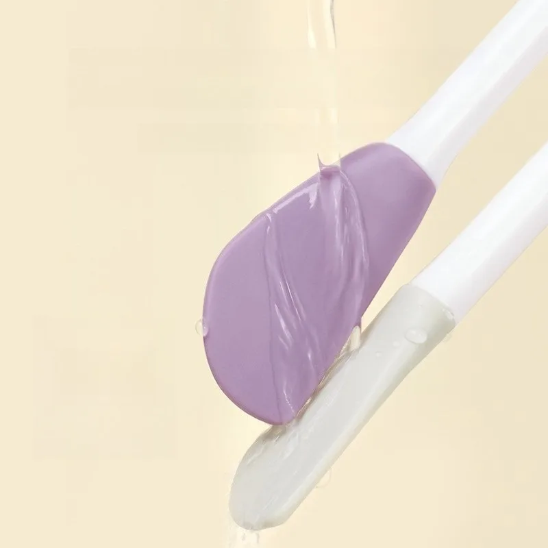 1/2 Uds cepillo facial espátula de loción de doble cabeza aplicador de mascarilla facial de silicona exfoliante de labios y espinillas cepillo de masaje cuidado de la piel