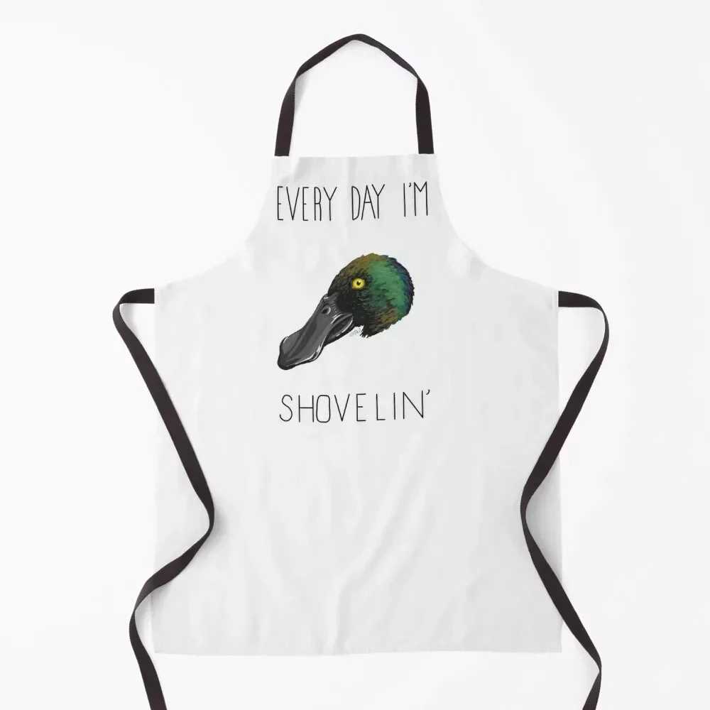 Every Day I'm Shovelin' (Northern Shoveler) Apron Customizable Woman Things For The Home Women's Home Clothes For Woman Apron