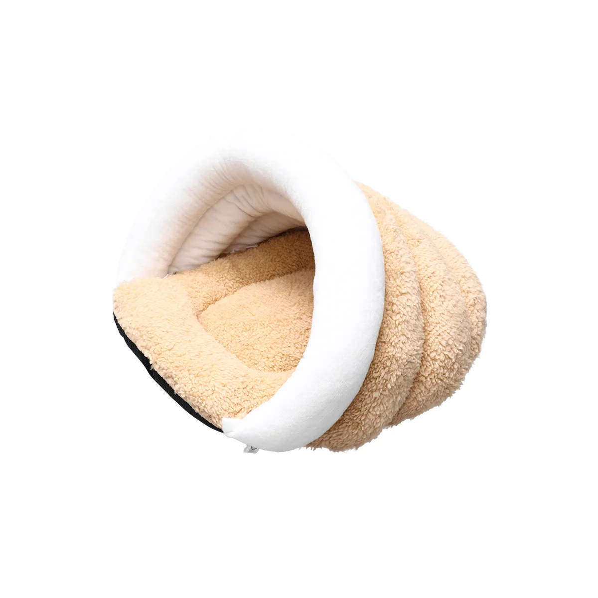 Adorable Sleep Pad Winter Warm Pet Nest Bed Pet Supplies Creative Cat Sleeping Nest (Beige, Size S, Without Ear Style)