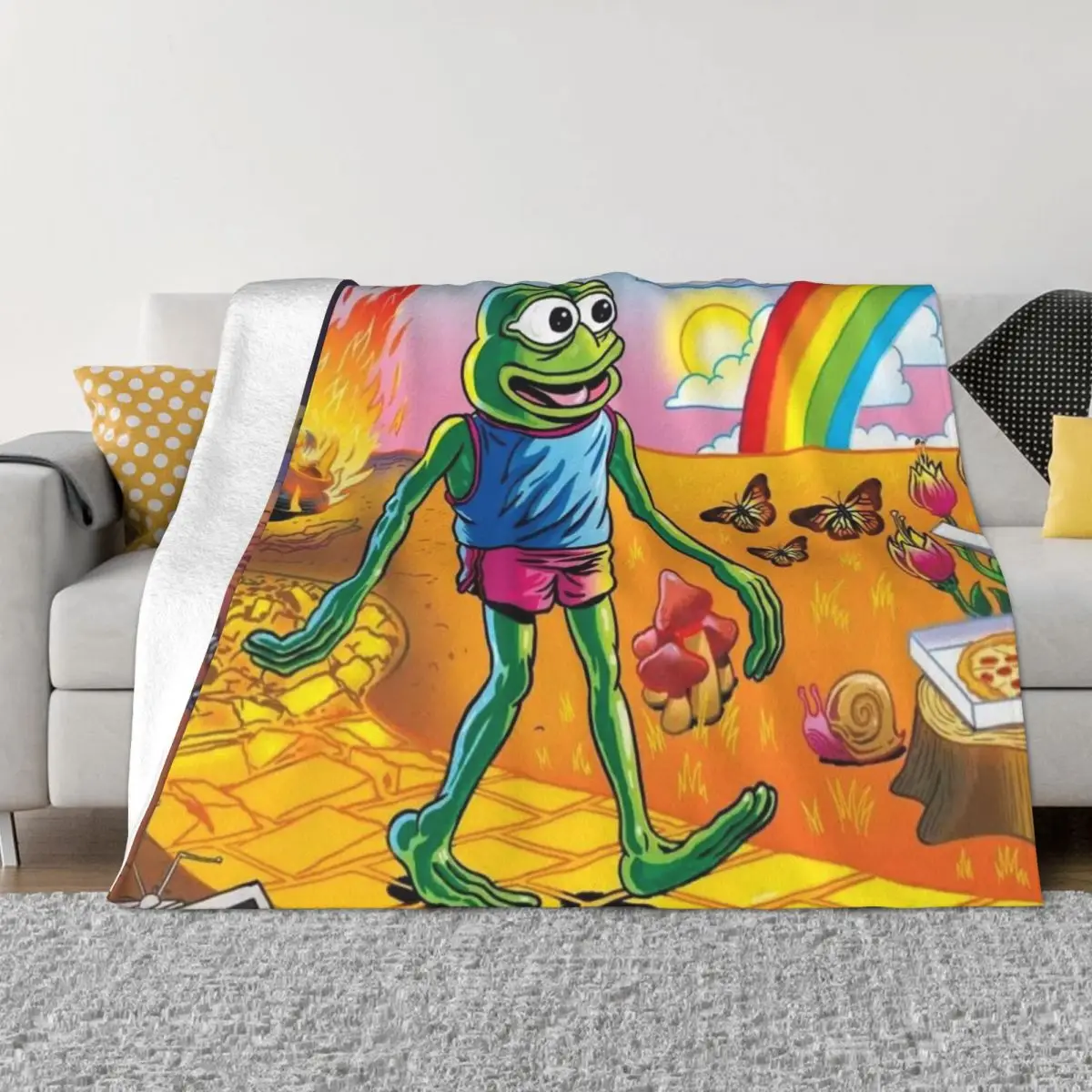 

Пепе-лягушка, аниме 001745, одеяла для кемпинга, дорожное одеяло, одеяла для пар, одеяла и пледы, пледы