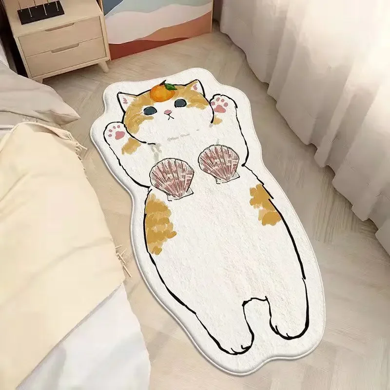 Cat Door Carpet For Bedroom Decoration Anti-Slip Super Absorbent Bathroom Mats Animal Cartoon Soft Bedside Kids Room Door Rug