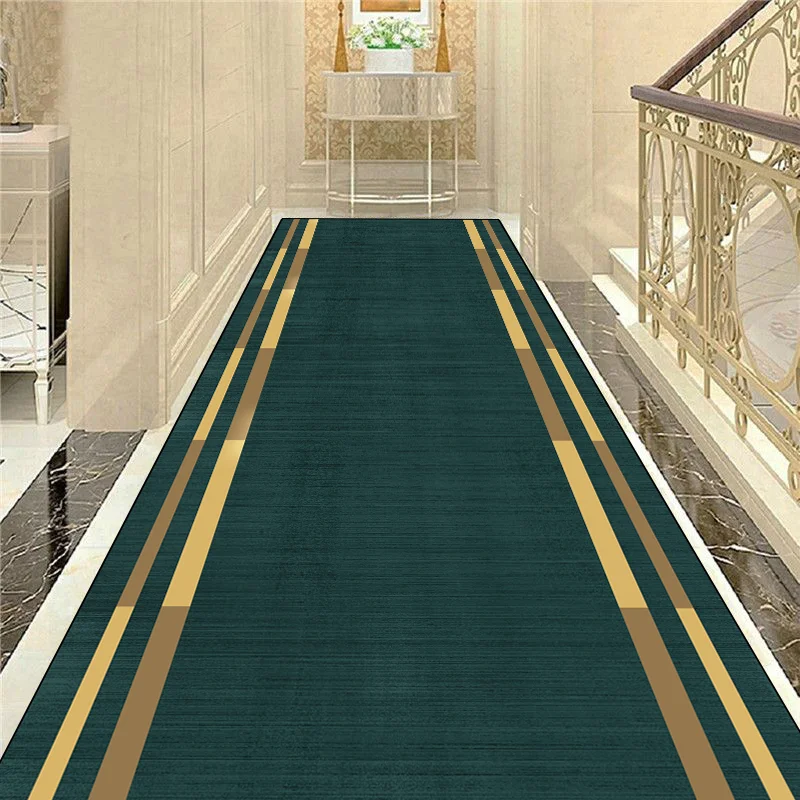 Luxury Gold Hall Corridor Carpet Non-slip Washable Runner Carpets Stairway Hallway Stairs Home Decor Rug Customizable Aisle Rug