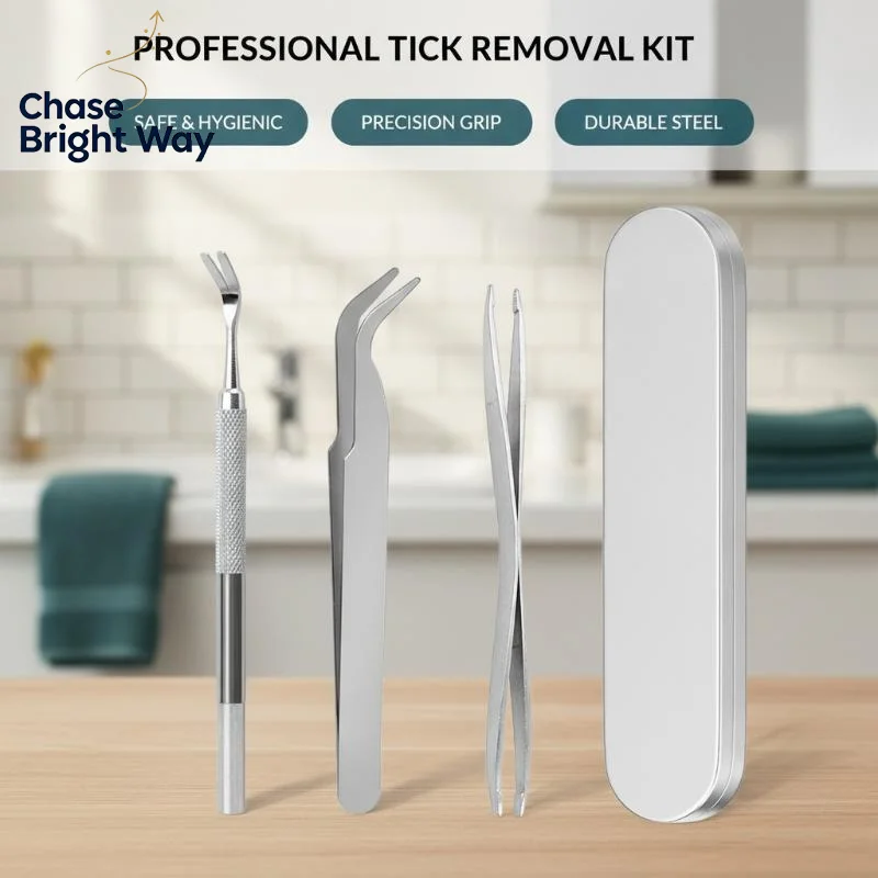 Tick Remover Tweezers 1Pc Set Portable Professional Painless Safe Tick Extract Tool for Home Outdoor Pet Owners