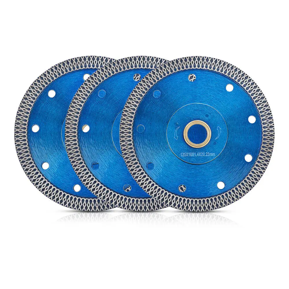 Disco de corte de diamante de 5 pulgadas, 3 unidades, prensado en caliente, Sinter X Mesh Turbo, cerámica, porcelana, azulejo, cortador de mármol, placa, hoja de sierra