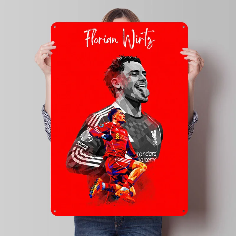 Florian Wirtz Soccer Player Metal Poster Customized Wall Art Retro Vintage Metal Tin Signs for Modern Home Decoration Luxury