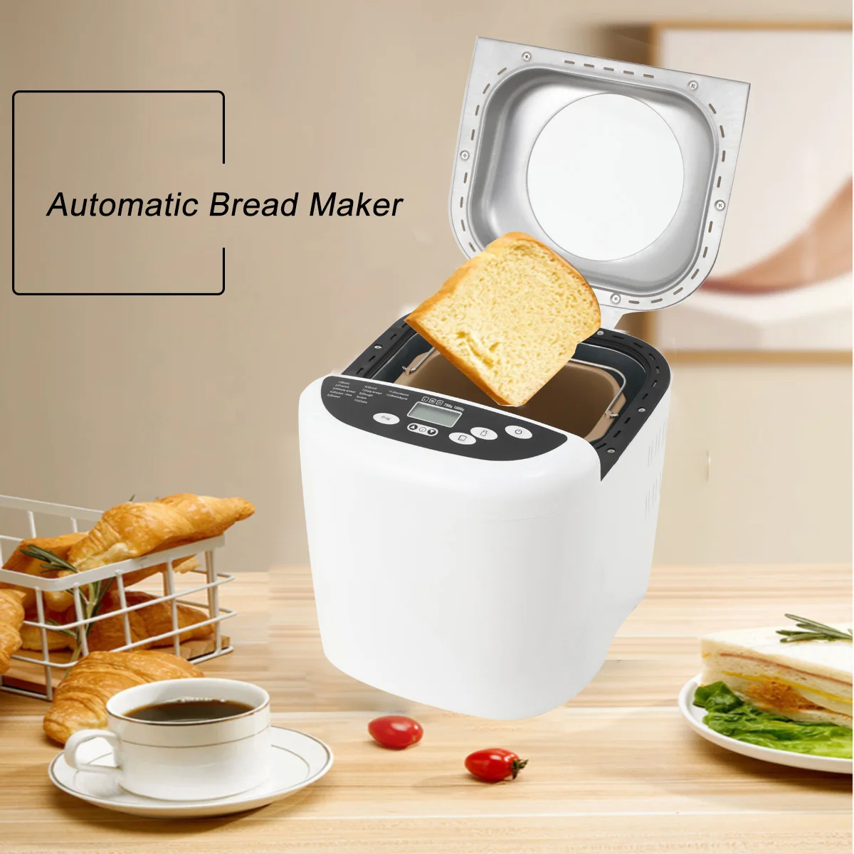 

Multifunctional Household Bread Machine Automatic Bread Machine 12-in-1 Kitchen Mini Automatic Bread maker Fermentation Baking