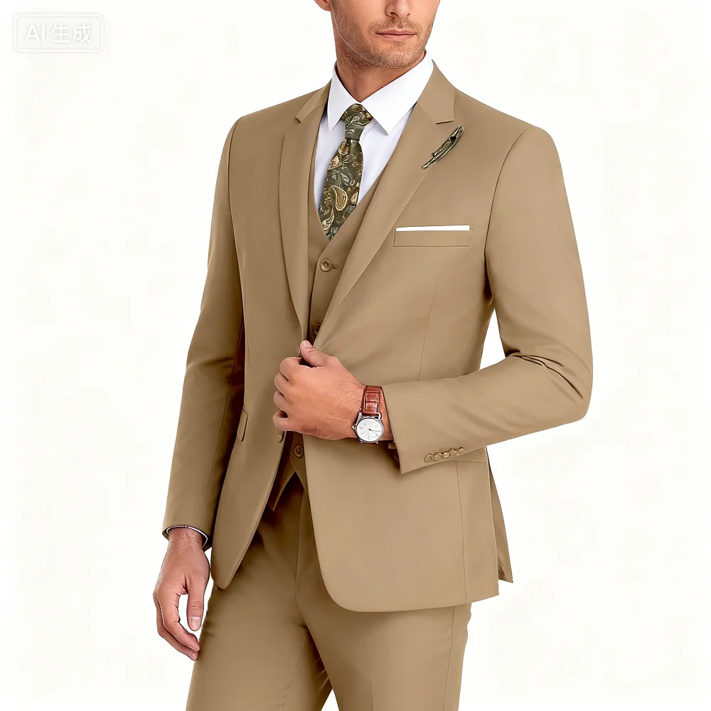 

Terno preto masculino de alta qualidade, slim fit, luxuoso e elegante, terno de negócios, roupas da moda para casamento, conjunt