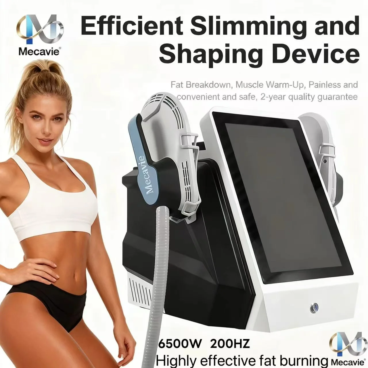 

EMS 6500W Electromagnetic RF Machine - MECAVIE NEO 2026 NEW, Pelvic Slimming Contouring & Fat Removal Muscle Body Trainer