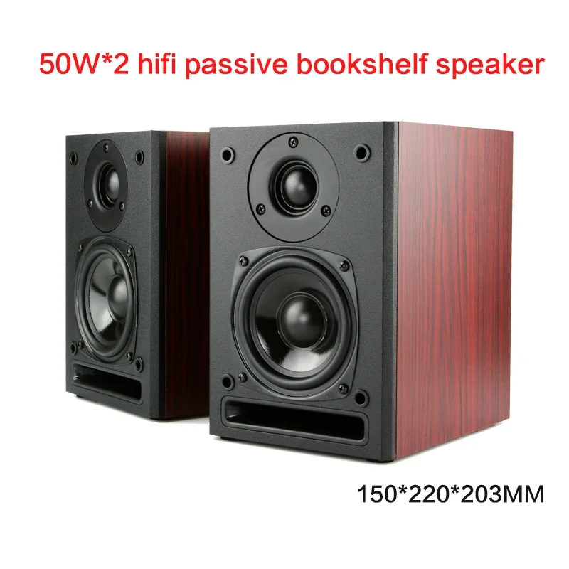 

50W*2 High-power Audio Speaker D42 Fever Desktop Hifi Passive Bookshelf Speaker TV Surround Front Guide Wall-mounted Speaker