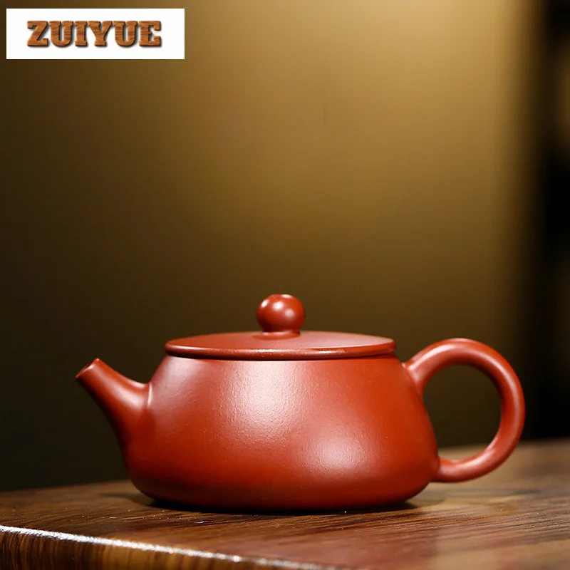 160ml Traditional Yixing Purple Clay Teapots Handmade Stone Scoop Pot Raw Ore Dahongpao Mud Kettle Chinese Zisha Tea Set Cafes