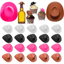 10/20/50pcs Plastic Mini Cowboy Hats Western Cowgirl Cute Doll Hats Cake Decoration Accessories Wedding Birthday Party Supplies
