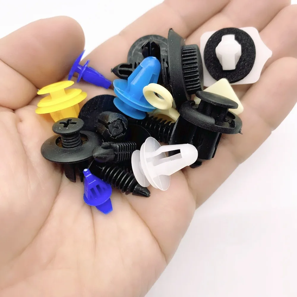 200pcs/50 Pcs Car Clips Fastener Screws Kit Bumper Plastics Fender Push Pin Rivet Door Trim Panel Retainer Auto Accessory