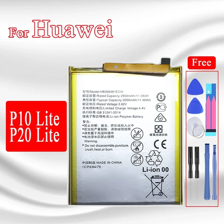 HB356687ECW HB366481ECW Battery For Huawei P7 P8 P9 P10 P20 P30 Lite 2017 P10 P20 Plus P20 P30 Pro P9 Lite mini battery + Tools