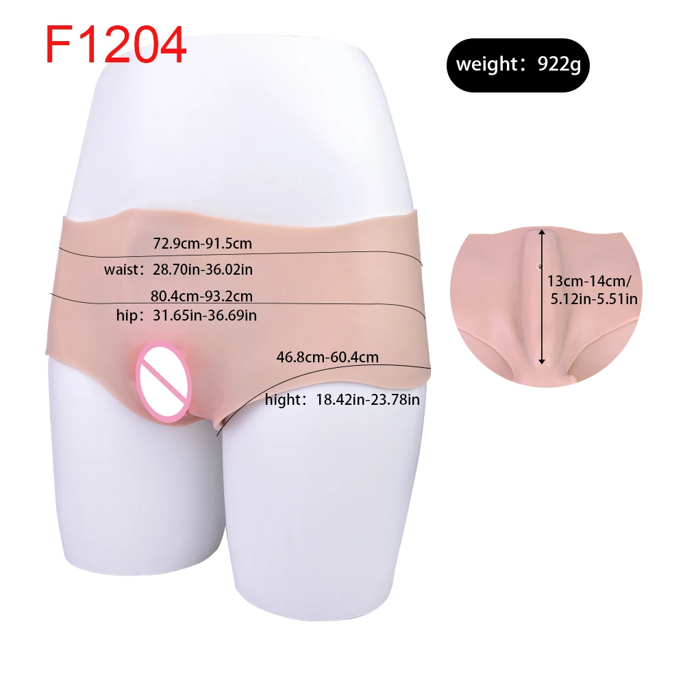 FAAK Silicone Panties Sexy Fake Pussy Triangle Pants Men\'s Hiding Gaff Underwear Butt Shaper Enhancer for Transgender Cosplay