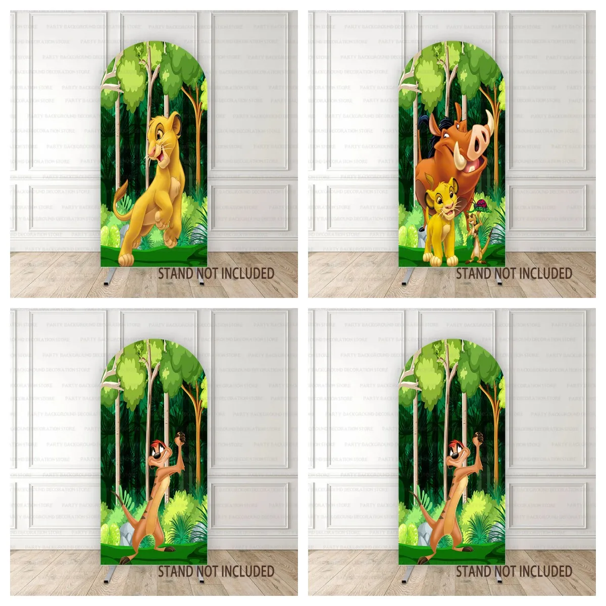 Disney Timon Pumbaa Lion King Cartoo Simba  Birthday Party Photography Princess Girl Baby Shower Arch Backdrop Background Decor