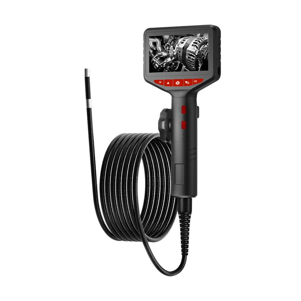 WDLUCKY Two-Way Articulating Borescope Industrial Endoscope with 5.5mm 4.3 inch Articulating Camera Pipe Cars Inspection Camera