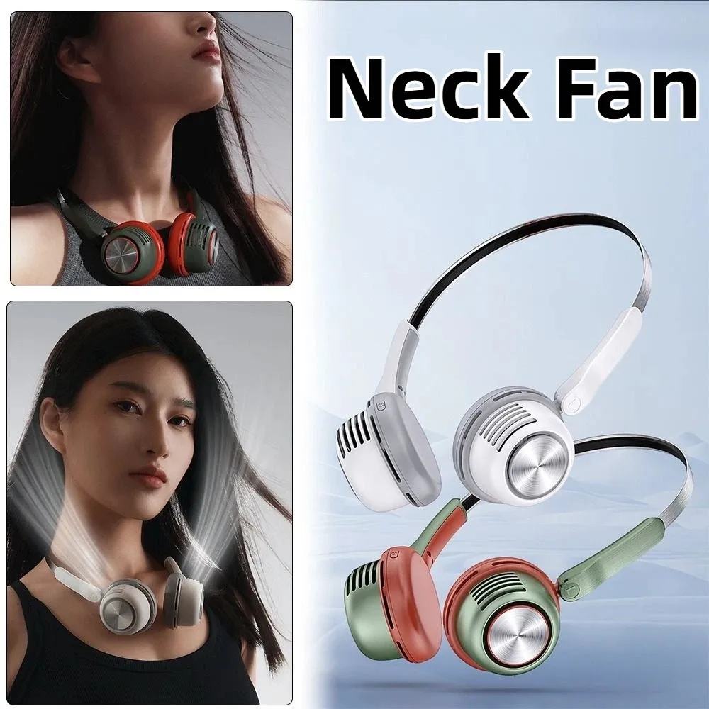 

Mini Cooling Portable USB Fan Leafless Bladeless Neck Fan Hanging USB Rechargeable Air Cooler Necklace