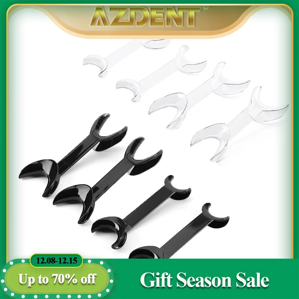 AZDENT Dental T-Shape Retractor Mouth Opener Double Head 4pcs Orthodontic Teeth Mouth Opener Dentistry Tools Small Large Lab