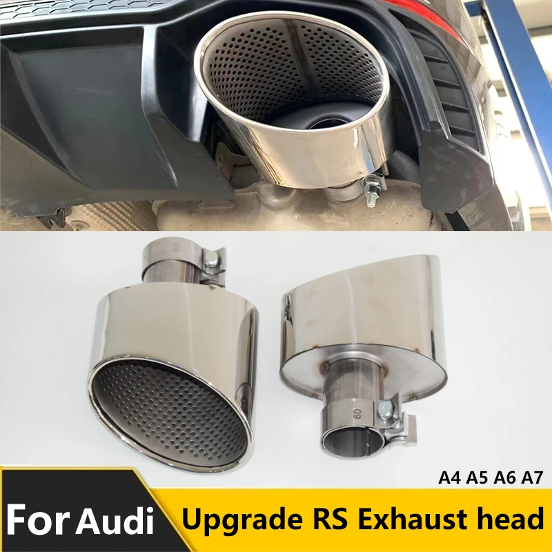 

Stainless steel black muffler nozzle tip tailpipe suitable for Audi A4 A5 A6 A7 exhaust pipe modification RS4 RS5 RS6 RS7