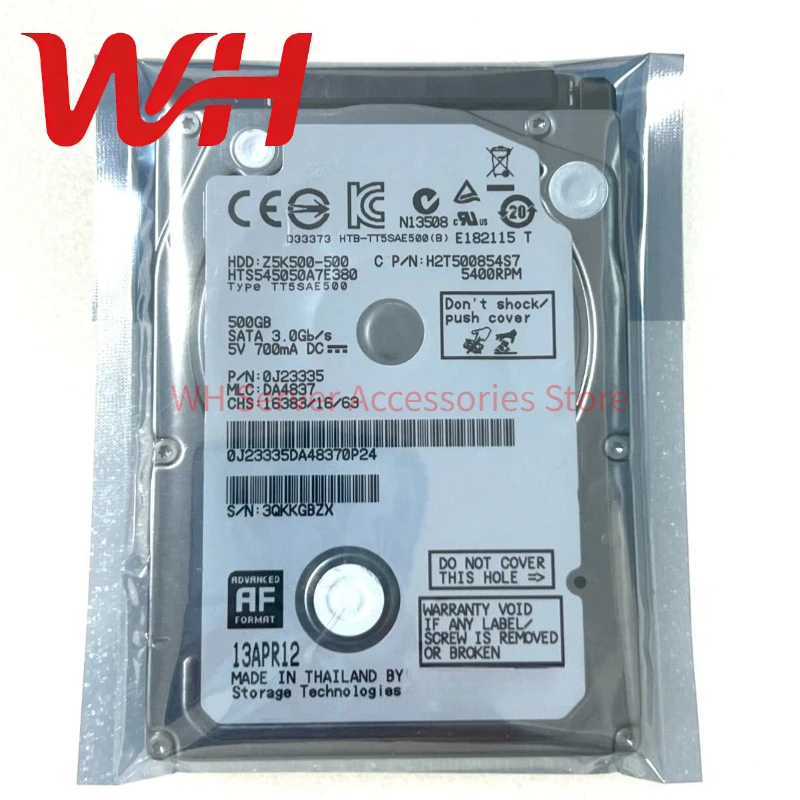 for HGST Travelstar Z5K500-500 500GB 5400RPM 8MB Cache SATA 3Gb/s 2.5" Laptop HDD Internal Hard Disk Drive HTS545050A7E380