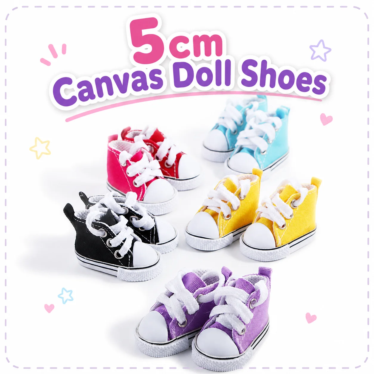 5cm Doll Shoes High Top Canvas Sneakers Fashion Casual Shoes for  Doll for 1/6 Dolls  Doll Accessories