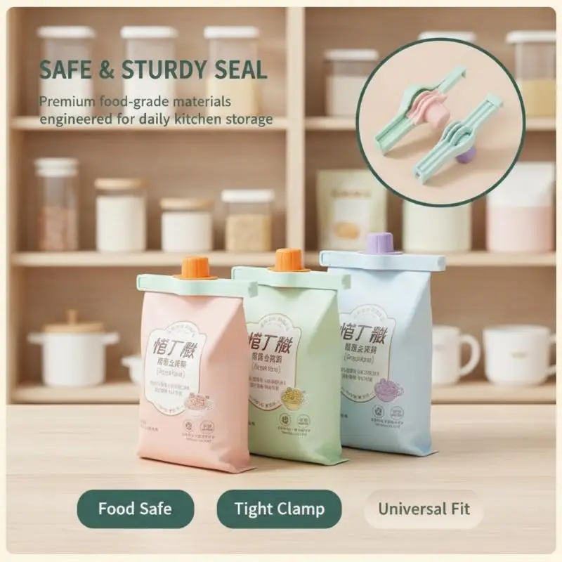 Sealed Dispensing Nozzle And Clamp For Kitchen Seasonings, Food Preservation, Moisture-Proof, Snack Plastic