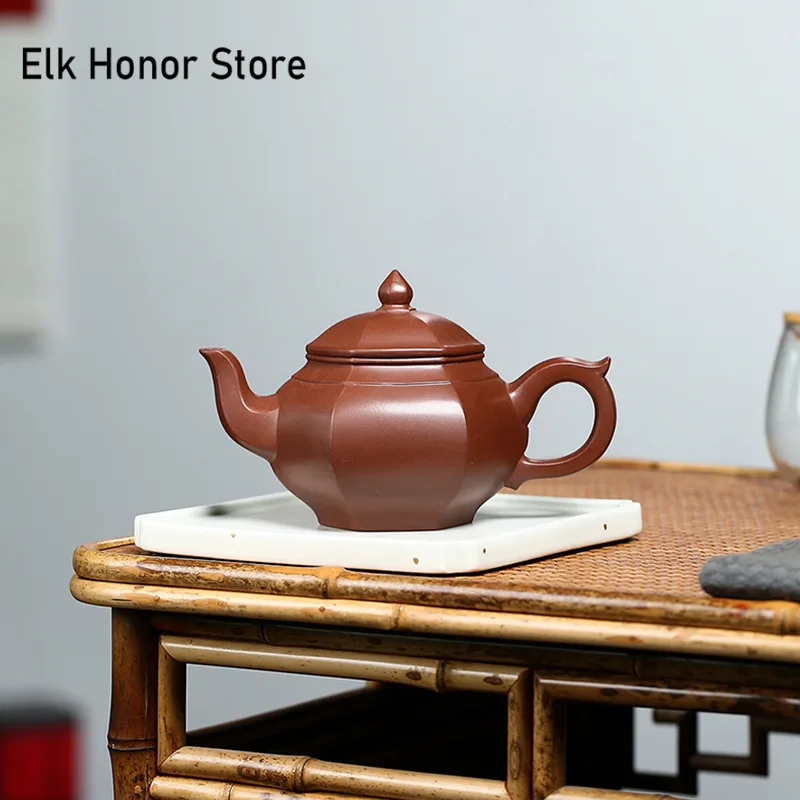 

270ml Authentic Yixing Handmade Tea Pot Purple Clay Hexagonal Teapot Raw Ore Beauty Kettle Chinese Tea Ceremony Gift Drinkware