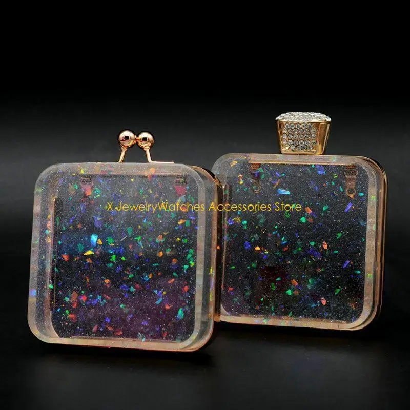 

31KD DIY прозрачная динамическая жидкая квадратная сумка с зыбучим песком, силиконовая форма, литье из смолы, ремесло