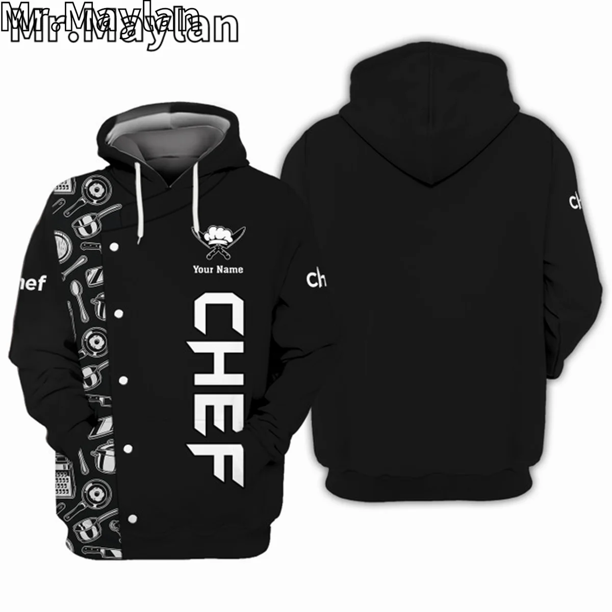 

CUSTOM NAME CHEF UNIFORM CHEF KNIVES 3D Unisex Hoodie Men/Women Sweatshirt Streetwear Zip Pullover Casual Jacket Tracksuits R712