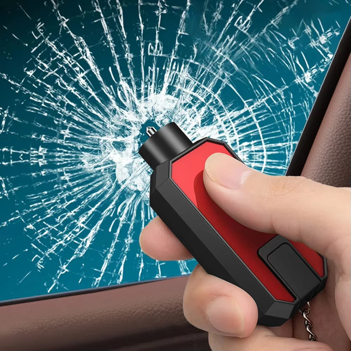Car Safety Hammer, Emergency Vehicle Rescue Hammer, Multi-Functional 2-in-1 Seat Belt Cutter, Presser, and Window Breaker