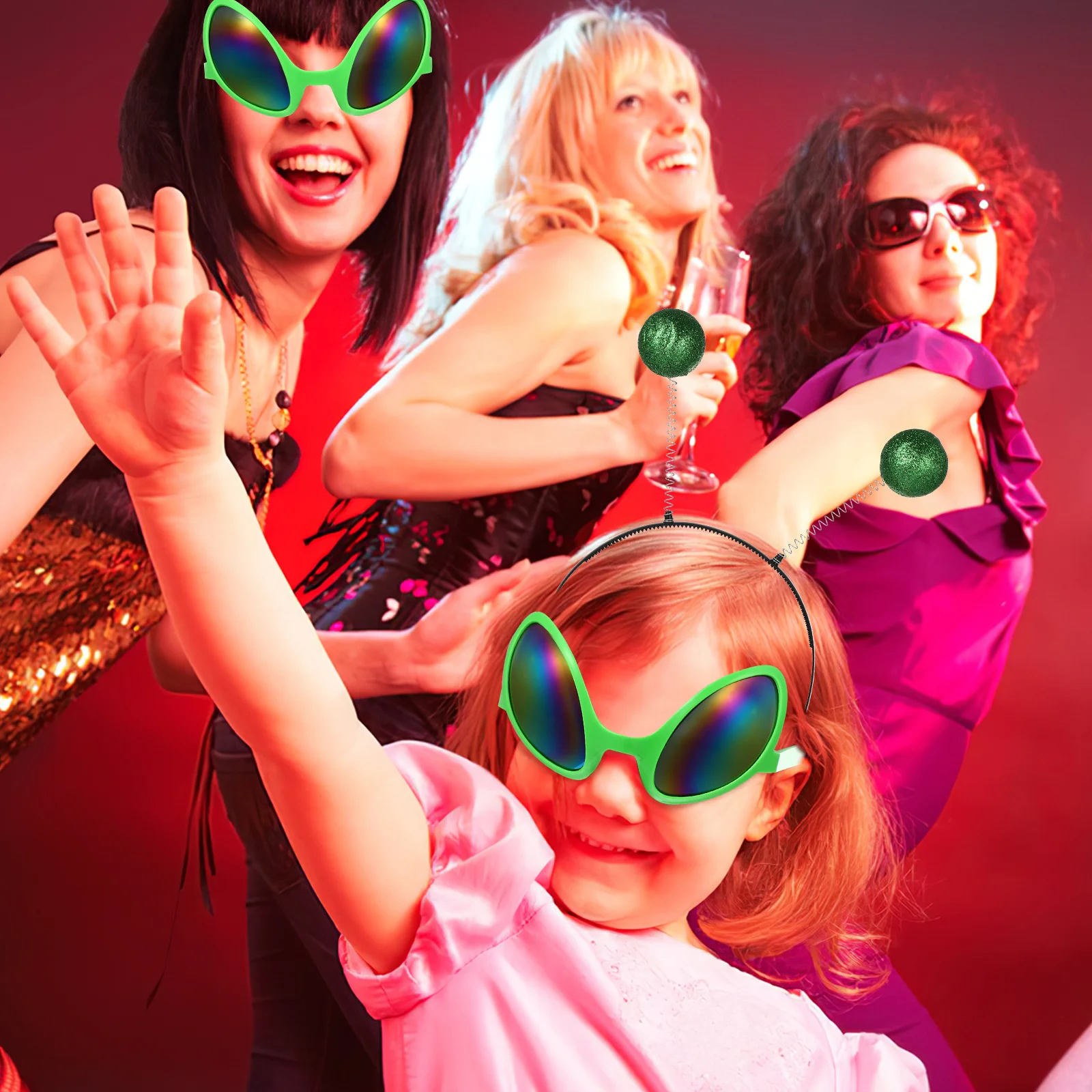 2 قطعة غطاء الرأس رجل الصحن مضحك نظارات مهرجان رباط شعر تفاصيل رائعة تأثيري الدعائم الصحن رجل غطاء الرأس