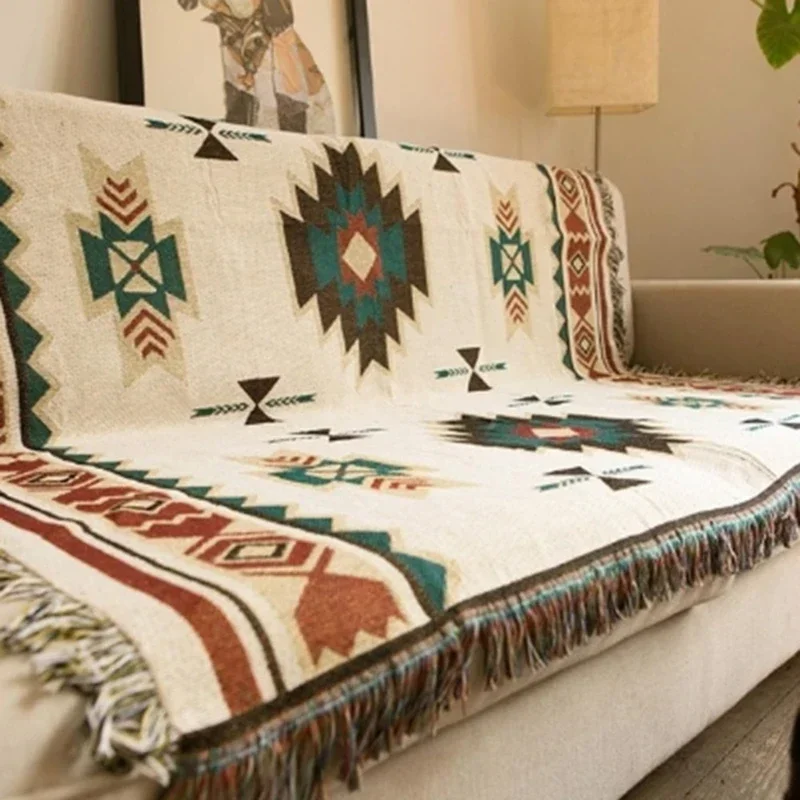 

Tribal Baby Blankets Outdoor Rugs Picnic Baby Blanket Decorative Bed Baby Blankets Plaid Sofa Mats Travel Rug Tassels