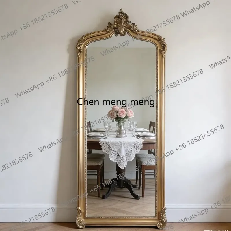 B178 French retro full-length mirror American floor-to-ceiling mirror wall-mounted wall bedroom full-length mirror living room