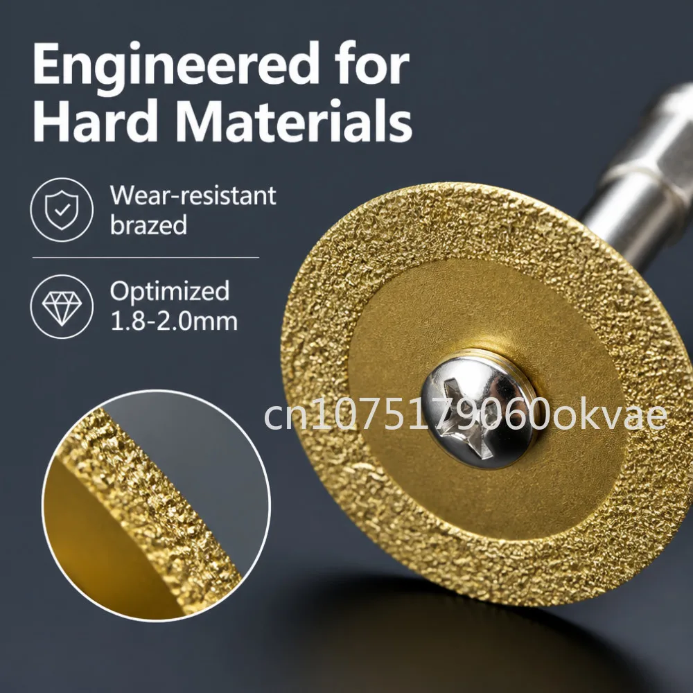 40mm Diamond Cutting Disc for Tile Marble Stone, Brazed Saw Blade for Power Drill, Masonry Grout Cleaning Tool, High Efficiency