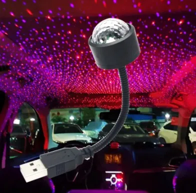 LED Car Roof Star Light Interior Starry Laser Atmosphere Ambient Projector USB Auto Decoration Night Home Decor Galaxy Lights