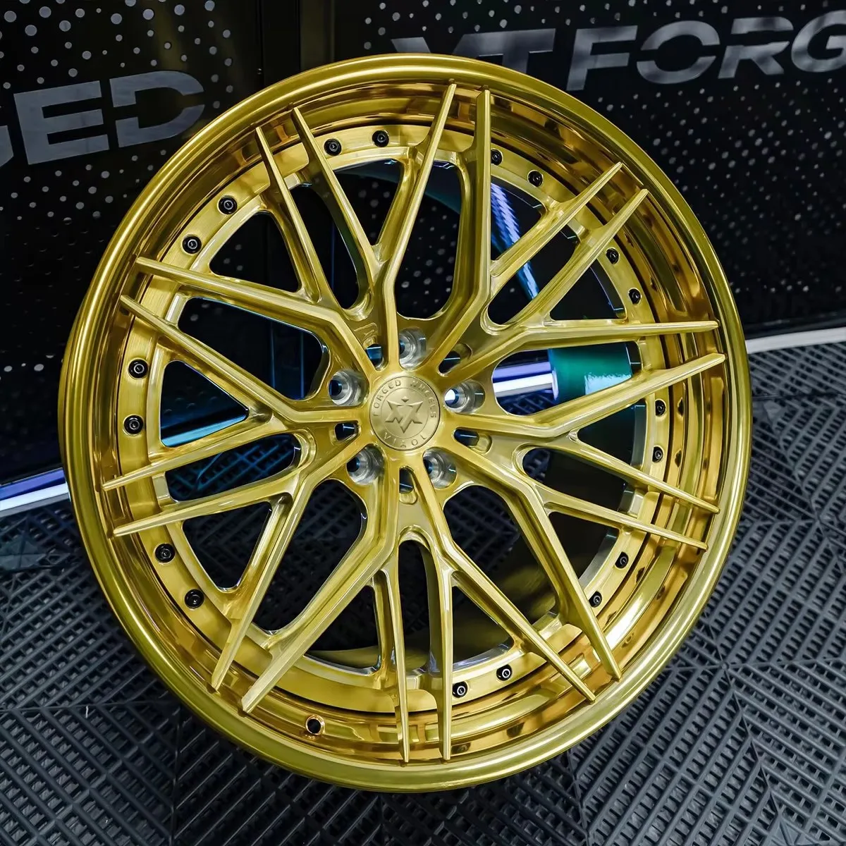VIAOL Forged Car Rims 2P 3P Deep Dish brush gold Alloy Rims  5x112 5*120 16-22 for 350Z 370Z GT-R R35 C260 E300 M235