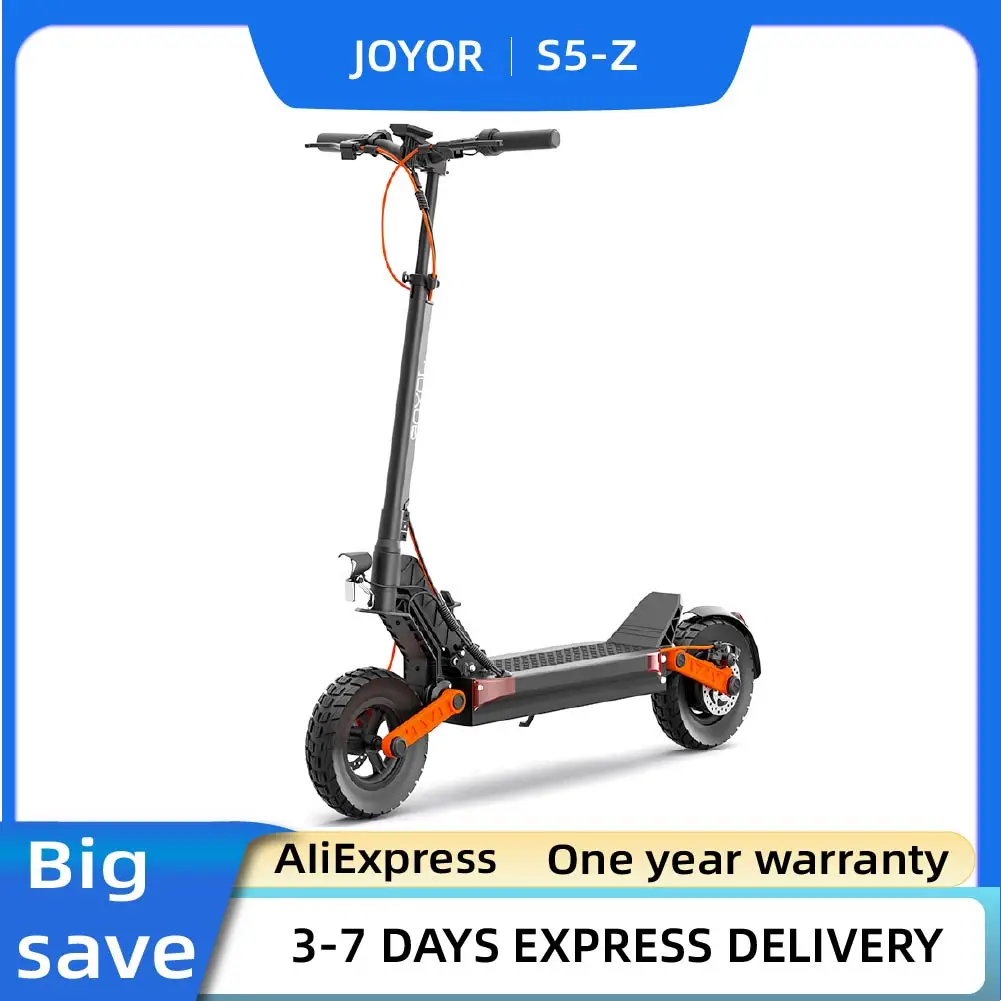 Trottinette électrique JOYOR S5-Z, moteur 600W, pneus 10*3 pouces, vitesse 25 km/h, autonomie 40-55 km, frein à disque avant et arrière